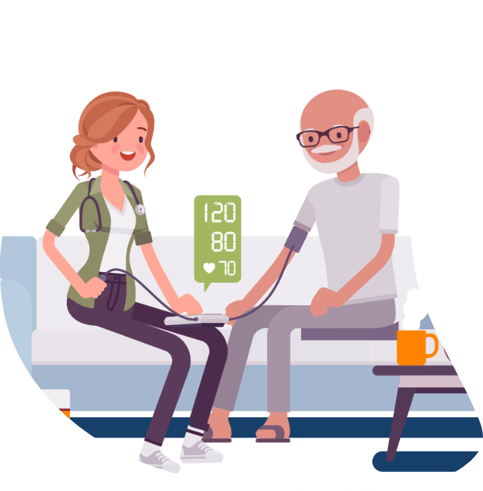 Hartslag van een patient wordt gecontroleerd